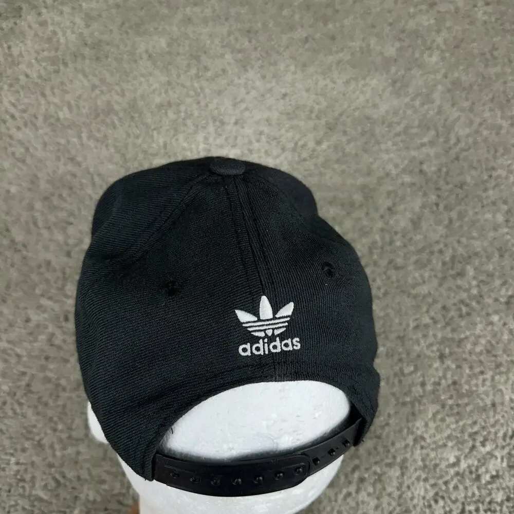 Adidas Originals Hat Boys One Size Black White Trefoil Snapback Cap Kids